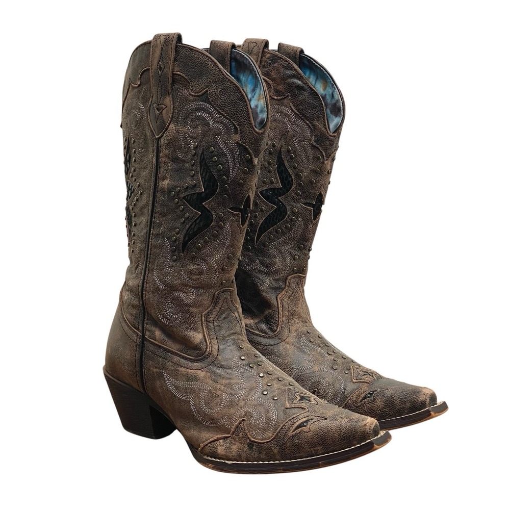 Laredo 52133 Distressed Brown Leather Western Cowboy Boots Women's 9M